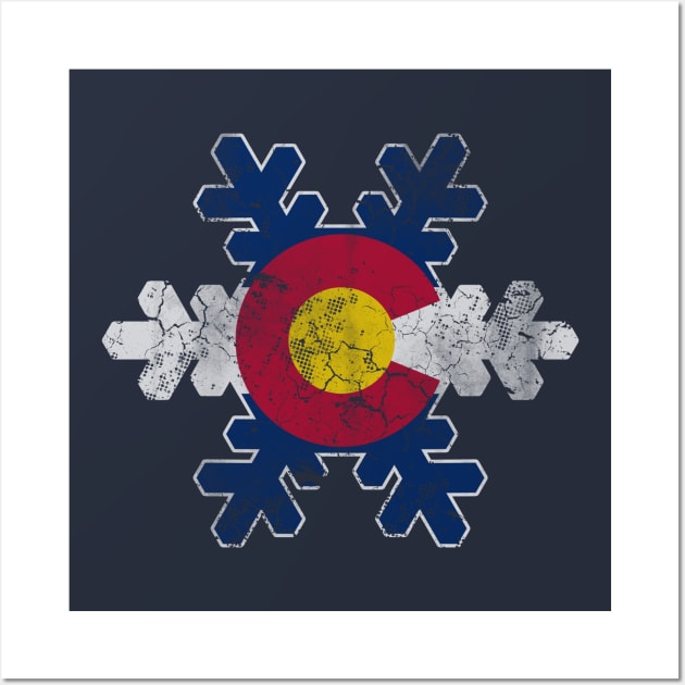 Colorado Flag Snowflake Winter Wall Art by E